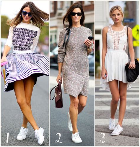 cute white sneakers to wear with dresses